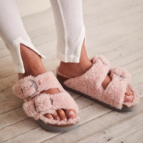 NWT Arizona Big Buckle Teddy Shearling Birkenstock Papillio EU 36/US 5 Narrow - Picture 2 of 10